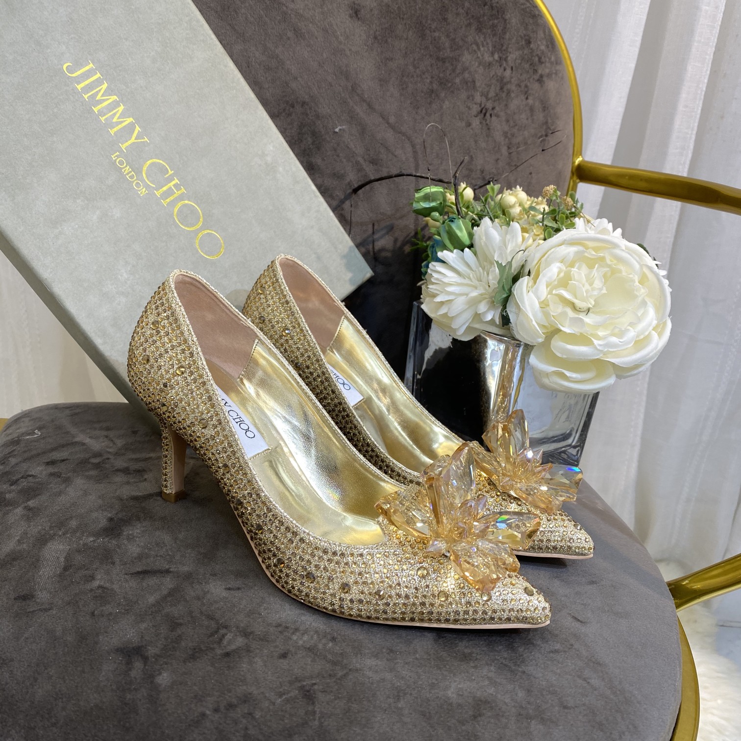 JIMMY CHOO Jc’s classic Cinderella glass slipper Noore Alo Online shopping