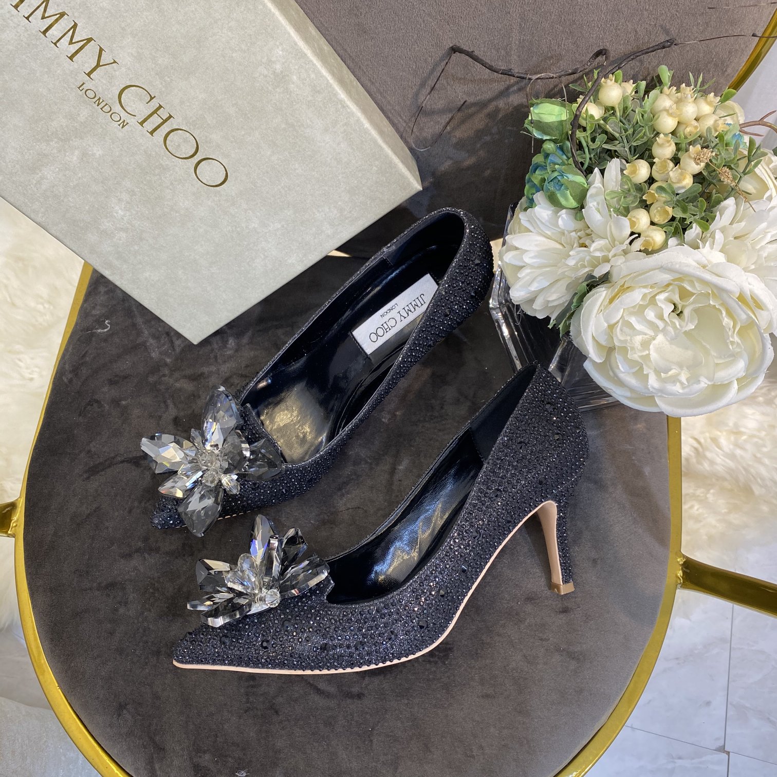 JIMMY CHOO Jc’s classic Cinderella glass slipper Noore Alo Online shopping