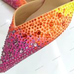 Rhinestone gradient color pointed temperament thin heeled high heels, 2025 new single shoe toe button sandals - Image 4