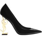 2024 Celebrity Same Black Lacquer Leather Letter High Heel Women's Shoes with Shallow Mouth Fashion and Sexy Pointed Thin Heel Shoes for Autumn and Winter - Image 4