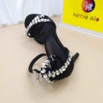 rhinestone buckle strap, fashion sandals, women's summer internet celebrity,  high heels, slim heels