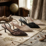 Premium Floral Embroidered Pointed Toe Mules - Elegant Party Wear Heels - Image 2