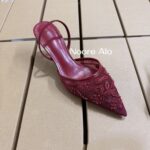Premium Floral Embroidered Pointed Toe Mules - Elegant Party Wear Heels - Image 4