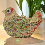 Bird crystal clutch bag Peace dove diamond evening bag European and American full diamond colorful bird clutch bag - Image 11