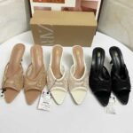 Premium Floral Embroidered Pointed Toe Mules - Elegant Party Wear Heels