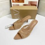 Premium Floral Embroidered Pointed Toe Mules - Elegant Party Wear Heels - Image 3