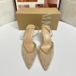 Elegant Pointed Toe Beaded Slingback Heels - Image 3