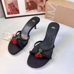 Chic Cherry Embellished Strappy Kitten Heels - Image 4