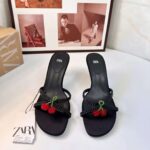 Chic Cherry Embellished Strappy Kitten Heels - Image 2