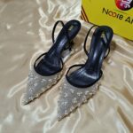 Elegant Pearl Embellished Mesh Pointed Toe Slingbacks - Image 2