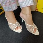 Premium Floral Embroidered Pointed Toe Mules - Elegant Party Wear Heels - Image 3