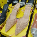 Zara Style Nude Embroidered Pointed Heels
