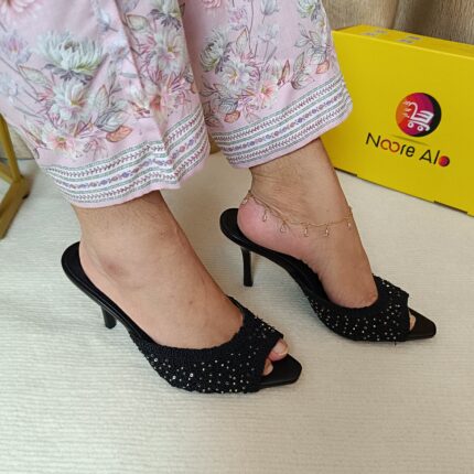 Zara Style Black Sequin Pointed Heels